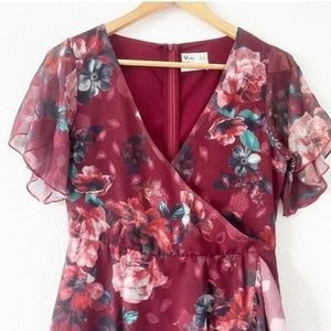Anthropologie Vone Red Floral Dress